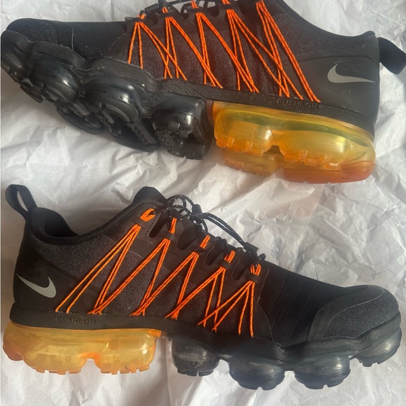 Nike Run Utility Men's Black and Orange VaporMax Shoes - Picture 3 of 8